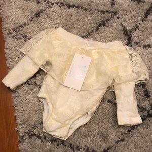 Lace halter onesie NWT